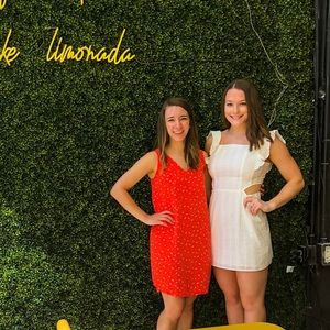 White Eyelet Dress with Side Cut-outs